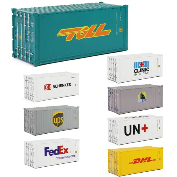 3 Pack O Scale 20ft Shipping Containers - Image 2