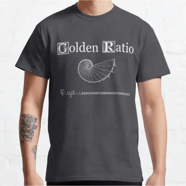 Golden Ratio Nautilus Graphic T-Shirt for Men - Image 3