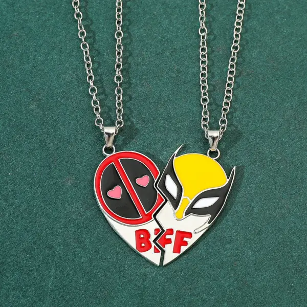 Marvel Deadpool & Wolverine Heart Pendant Set - Image 7