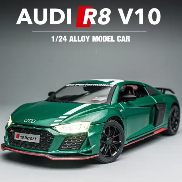 1:24 Audi R8 V10 Diecast Metal Model Car - Image 2