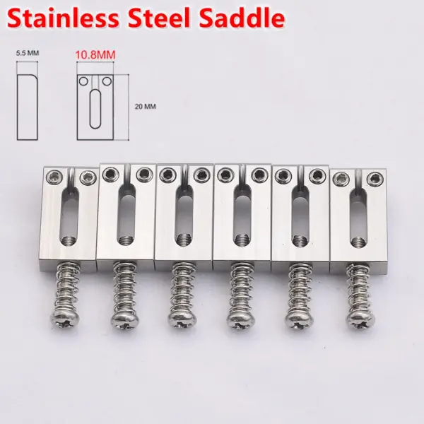 Brass and Stainless Steel Guitar Bridge Set - Image 25