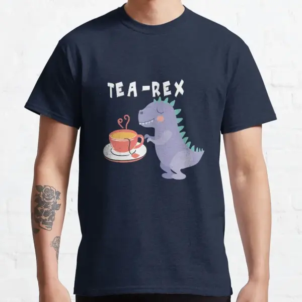 Funny T-Rex Tea Graphic T-Shirt for Men - Image 9