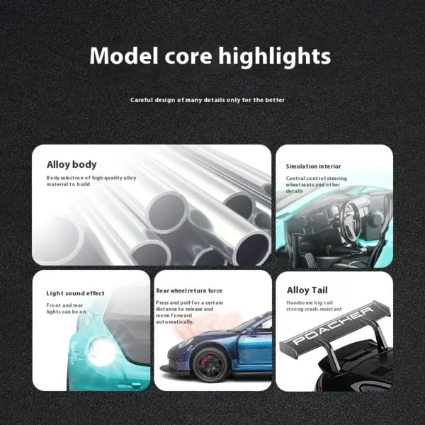 1:32 Porsche GT3 RS Diecast Metal Model - Image 2
