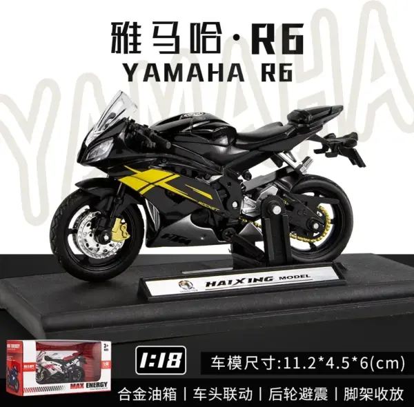 Yamaha R6 1:18 Diecast Motorcycle Model - Image 7