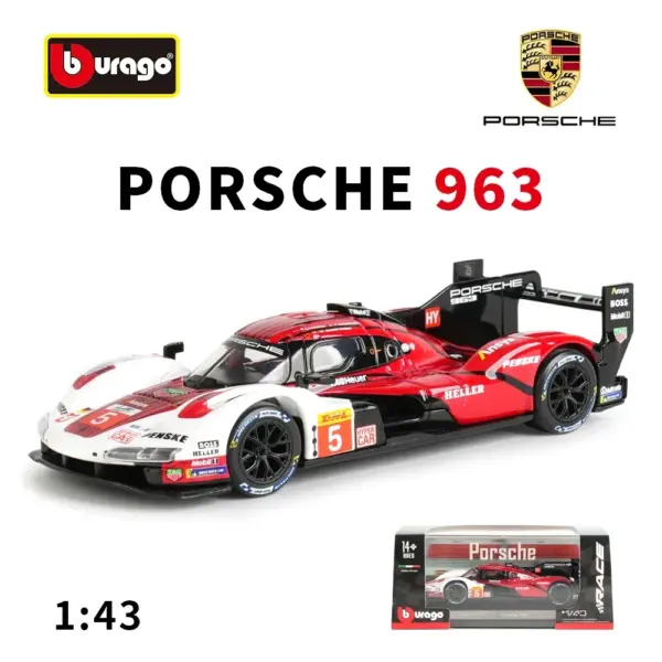 Bburago 1:43 Porsche 963 Diecast Model Car - Image 7
