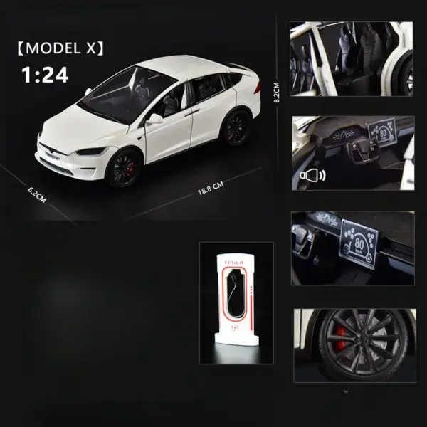 1/24 Scale Diecast Tesla Model X Model Car - Image 11