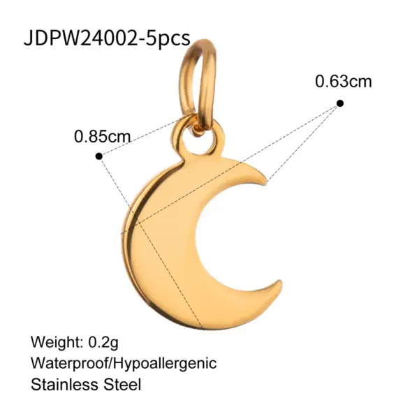 5 Pcs Stainless Steel Star Pendant Charms - Image 29