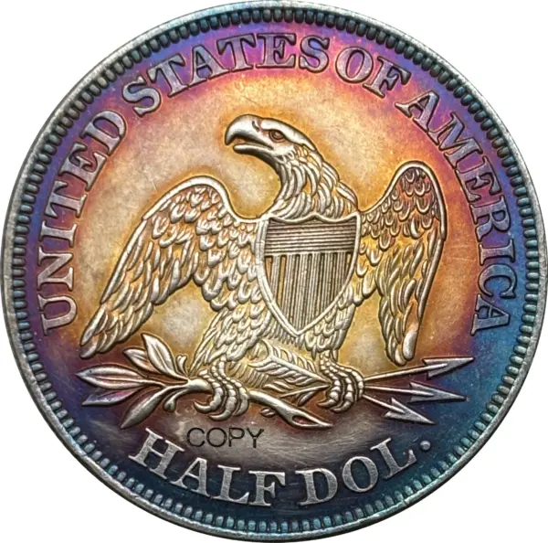 1842 Commemorative Half Coin Antique Replica - Image 2