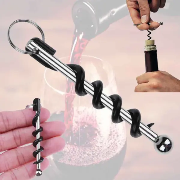 Mini Portable Wine Bottle Opener with Keychain - Image 6