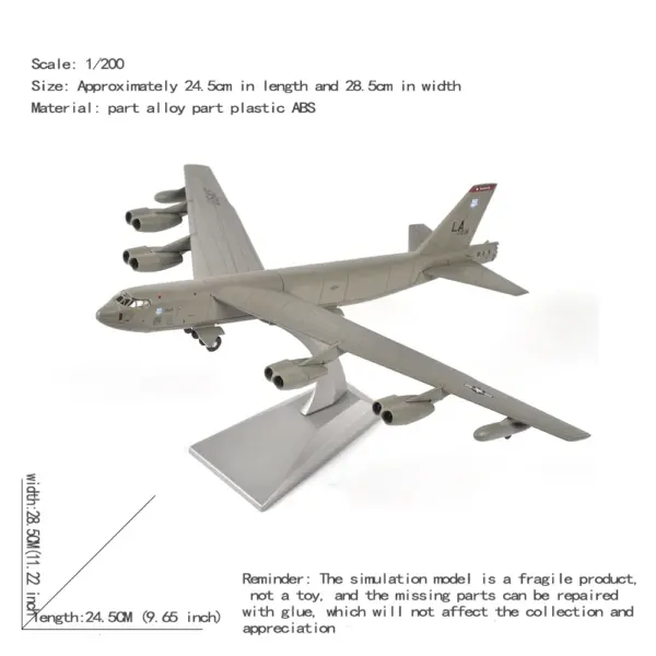 1/200 Scale Diecast B-52 Bomber Aircraft Model - Image 7