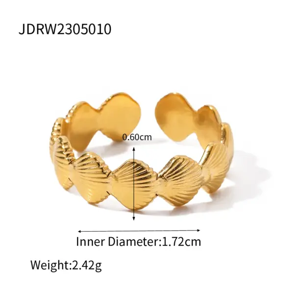 Textured Stainless Steel Stud Earrings for Summer - Image 18