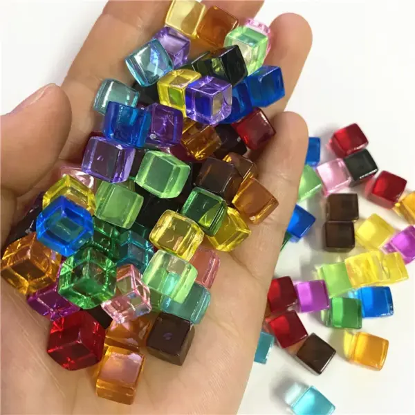 100 Pcs Clear 8mm Acrylic Square Dice Set - Image 20