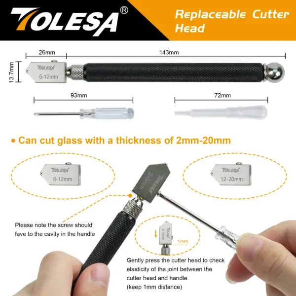 TOLESA Glass Cutter Kit with Oil Feed System - Image 2
