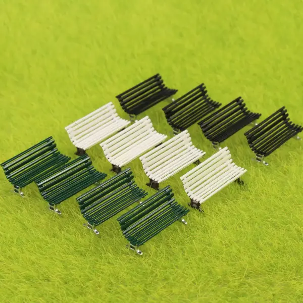 HO Scale 1/87 Garden Park Benches Set - Image 2