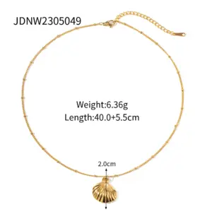 Gold Stainless Steel Shell Pendant Necklace 47 Sc151df3a487c4c738d2afb355c5c2e1dN