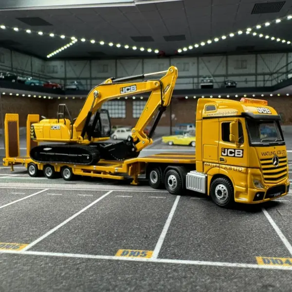 1:76 Scale Diecast JCB Excavator & Scania Trailer - Image 7