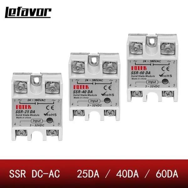 10PCS SSR-40DA Solid State Relay 40A 250V