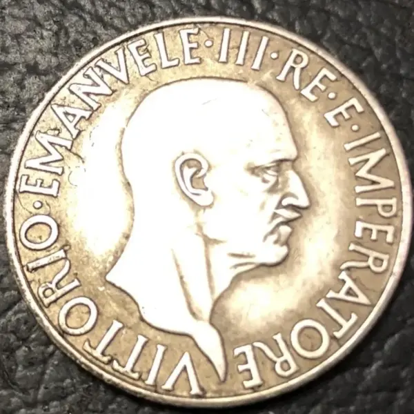 1936 Italy 10 Lire Silver Plated Replica Coin - Image 2