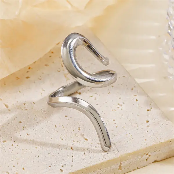 Geometric Adjustable Stainless Steel Rings Set - Image 16