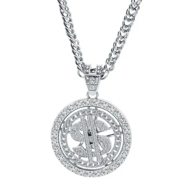 Rotating Dollar Pendant Necklace for Men - Image 8
