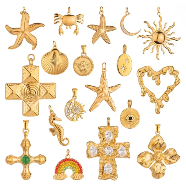 Stainless Steel Sea Shell Starfish Charms