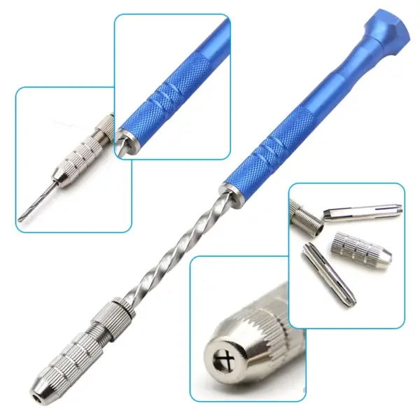 Blue Semi-Automatic Hand Twist Drill Set - Image 4
