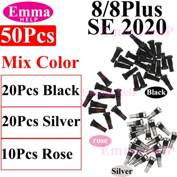 50Pcs iPhone Bottom Dock Repair Screws for Models 7-15 - Image 18