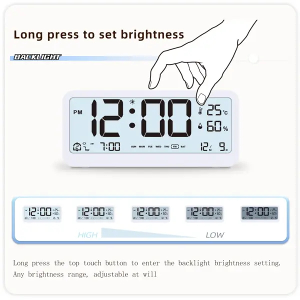 Multifunctional Digital Clock with Temp & Humidity - Image 4