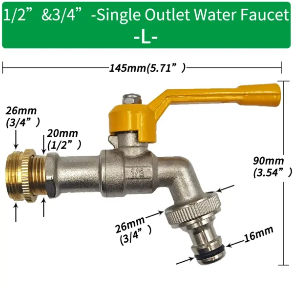 Brass Garden Hose Faucet Adapter 1/2 Inch - Image 8