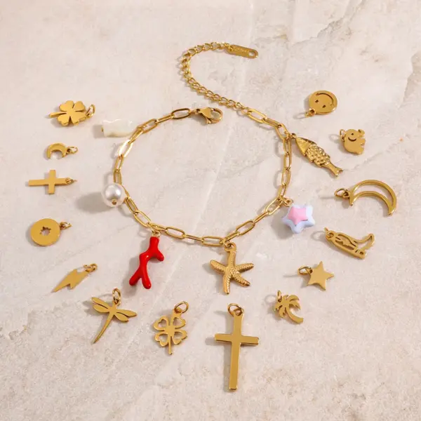 5 Pcs Stainless Steel Star Pendant Charms - Image 4