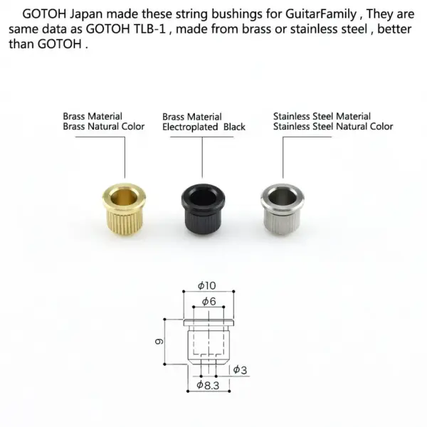 8MM Brass String Ferrules for Electric Guitar - Image 3