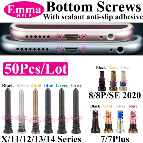 50Pcs iPhone Bottom Dock Repair Screws for Models 7-15 - Image 6