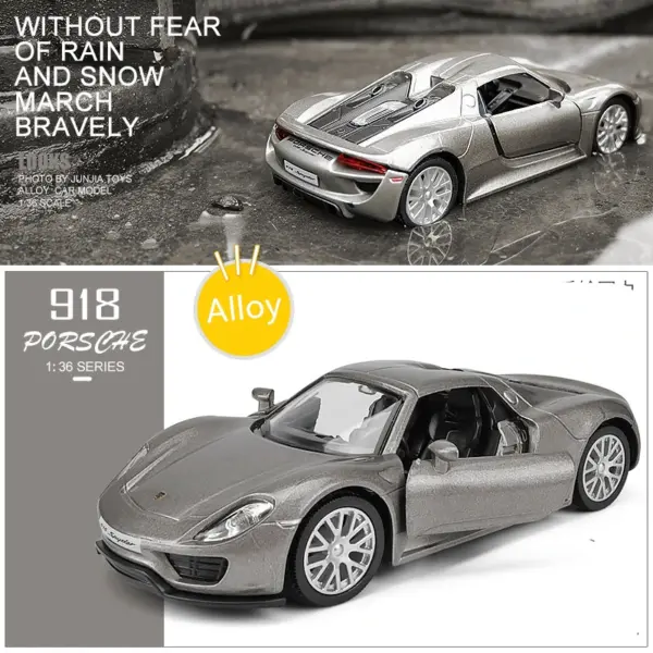 1:36 Porsche 918 Alloy Diecast Car Model - Image 8