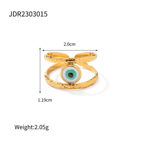 Vintage Evil Eye Stainless Steel Ring for Women - Image 12