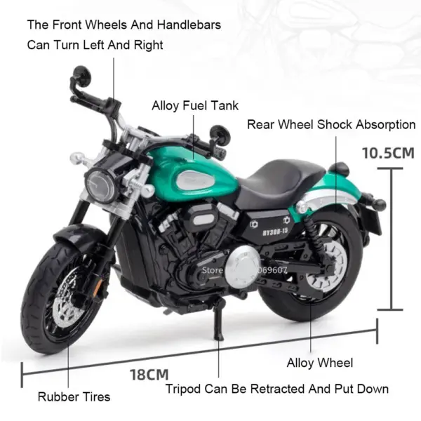 1:12 Chinchilla BD300 Miniature Motorcycle Model - Image 2