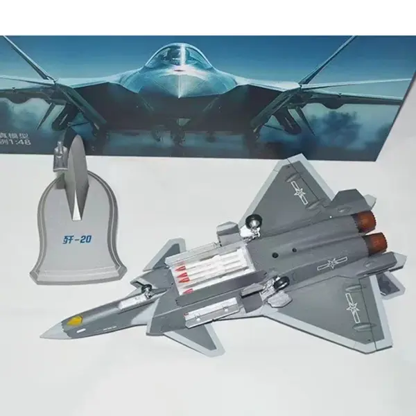 1:48 Scale Diecast J-20 Fighter Aircraft Model - Image 4