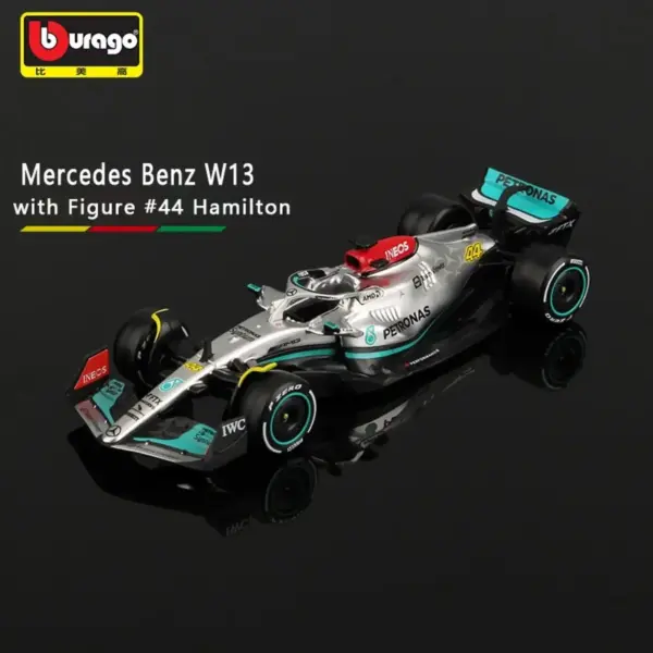 Bburago 1:43 Scale Mercedes W13 F1 Model Car - Image 5