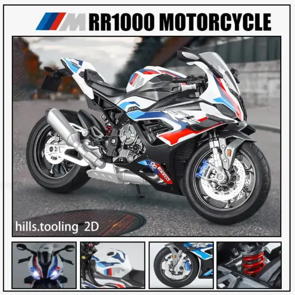 1/9 Scale Alloy Racing Motorcycle Model - Image 5