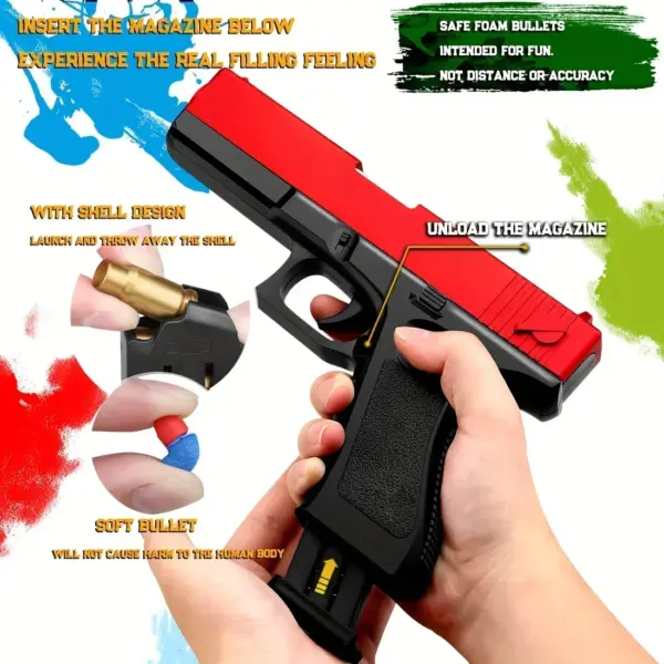 Shell Ejecting Foam Toy Gun with Bullets - Image 4