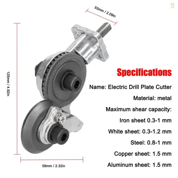 Electric Drill Plate Cutter for 12-21V Drill - Image 3