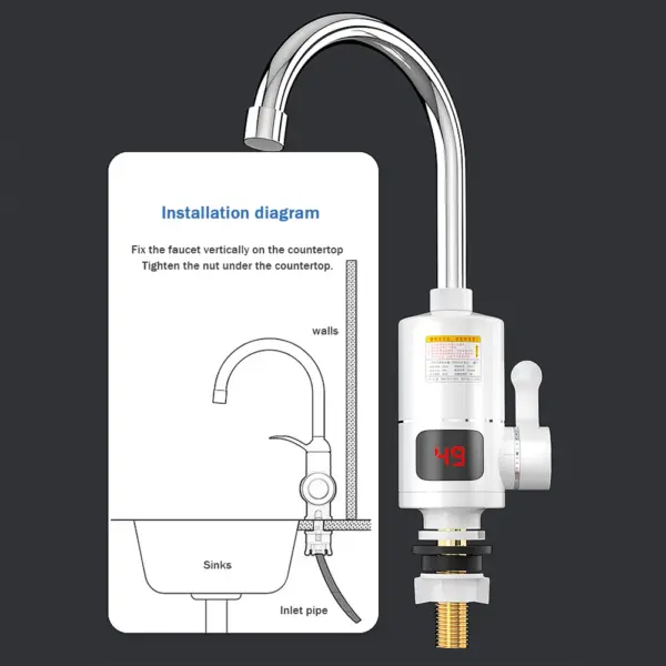 Electric Kitchen Instant Water Heater Tap 3000W - Image 6