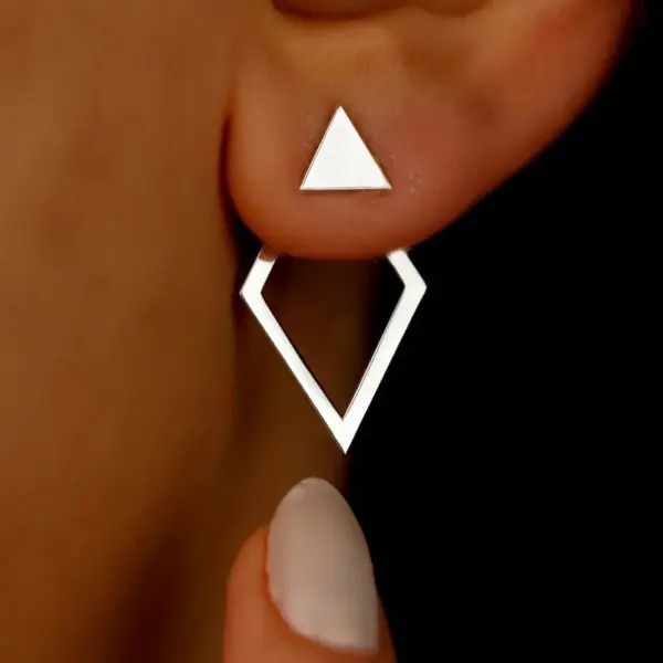 Geometric Minimalist Stud Earrings for Women - Image 9