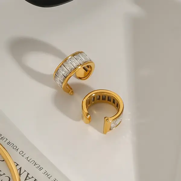 Gold Plated Stainless Steel C-shape Ear Clips - Image 4