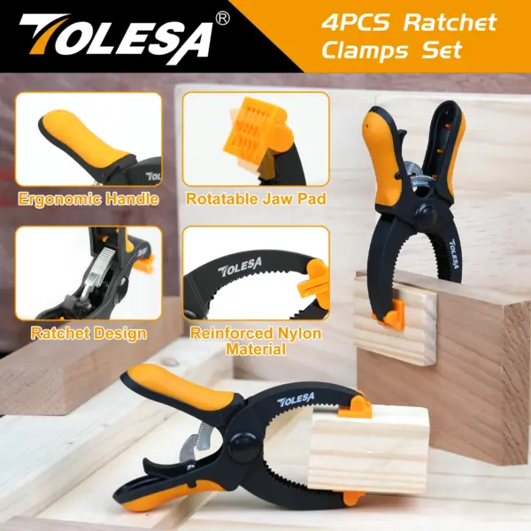 TOLESA 4PCS 5 inches Ratcheting Clamps Set - Image 5