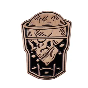 Whiskey Skull Enamel Lapel Pin for Collectors