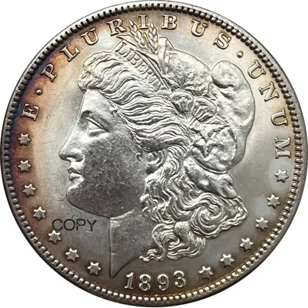 1893 O Morgan Silver Plated Commemorative Coin - Image 3