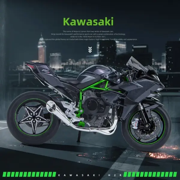 Kawasaki Ninja H2R H2 Motorcycle Diecast Model - Image 3