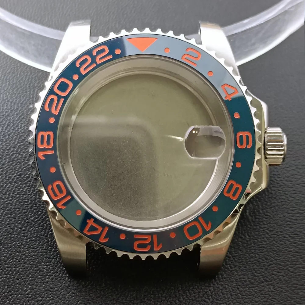 NH35 GMT Steel Watch Case 40.5mm Silver 107 NH35 GMT Steel Watch Case 40.5mm Silver - Image 107