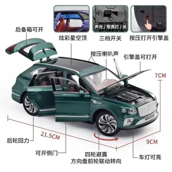 1:24 Scale Bentley Bentayga Diecast Model Car - Image 4