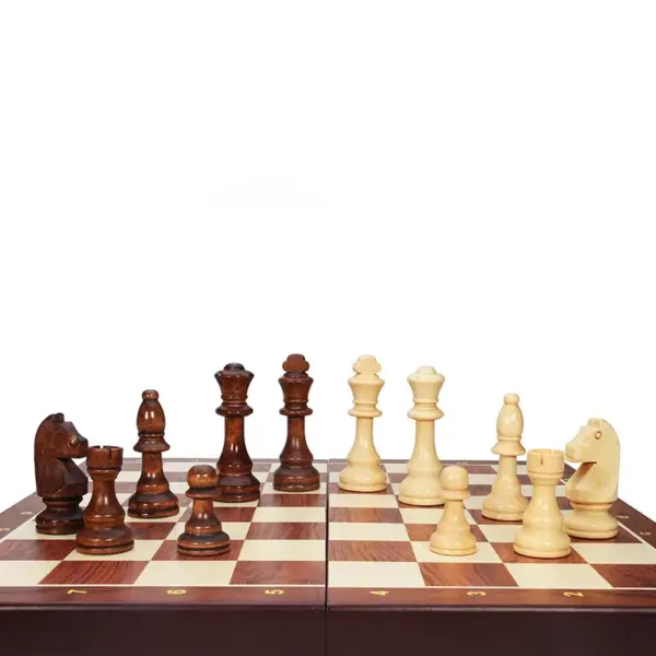 Solid Wood Chess Pieces with Folding Board - Image 5
